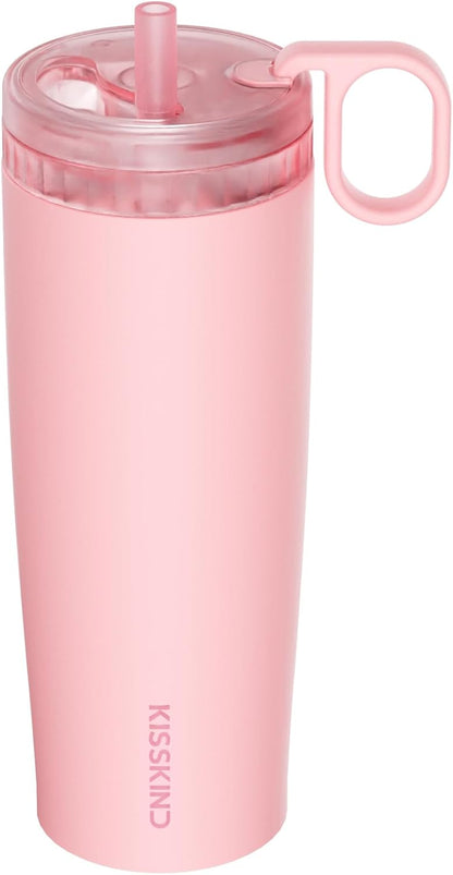 Leakproof Iced Coffee Tumbler 20 oz, Insulated Ceramic Lined Cup