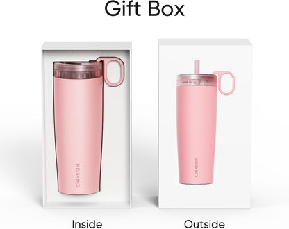 Leakproof Iced Coffee Tumbler 20 oz, Insulated Ceramic Lined Cup