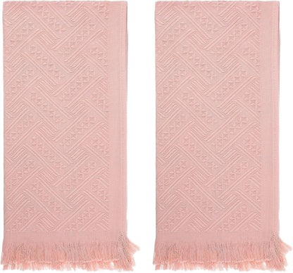 2PCS Pink Hand Towel for Bathroom,30×13Inch-Cute Boho Hand Towels