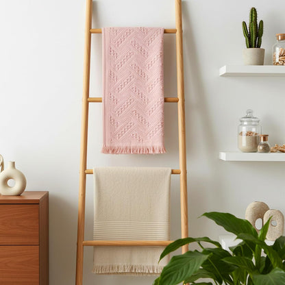 2PCS Pink Hand Towel for Bathroom,30×13Inch-Cute Boho Hand Towels
