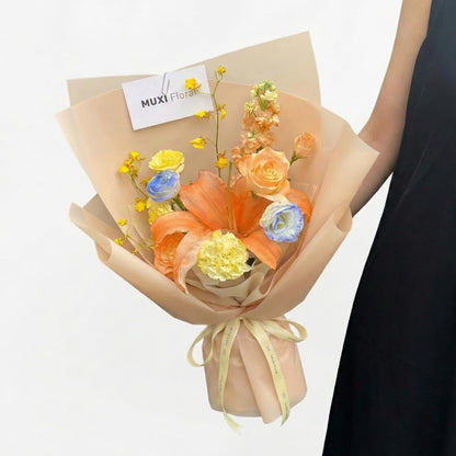 Korean Style Flower Wrapping Paper Floral Bouquet Wraps Gift Packaging Florist Supplies 20 Counts (Light peach)