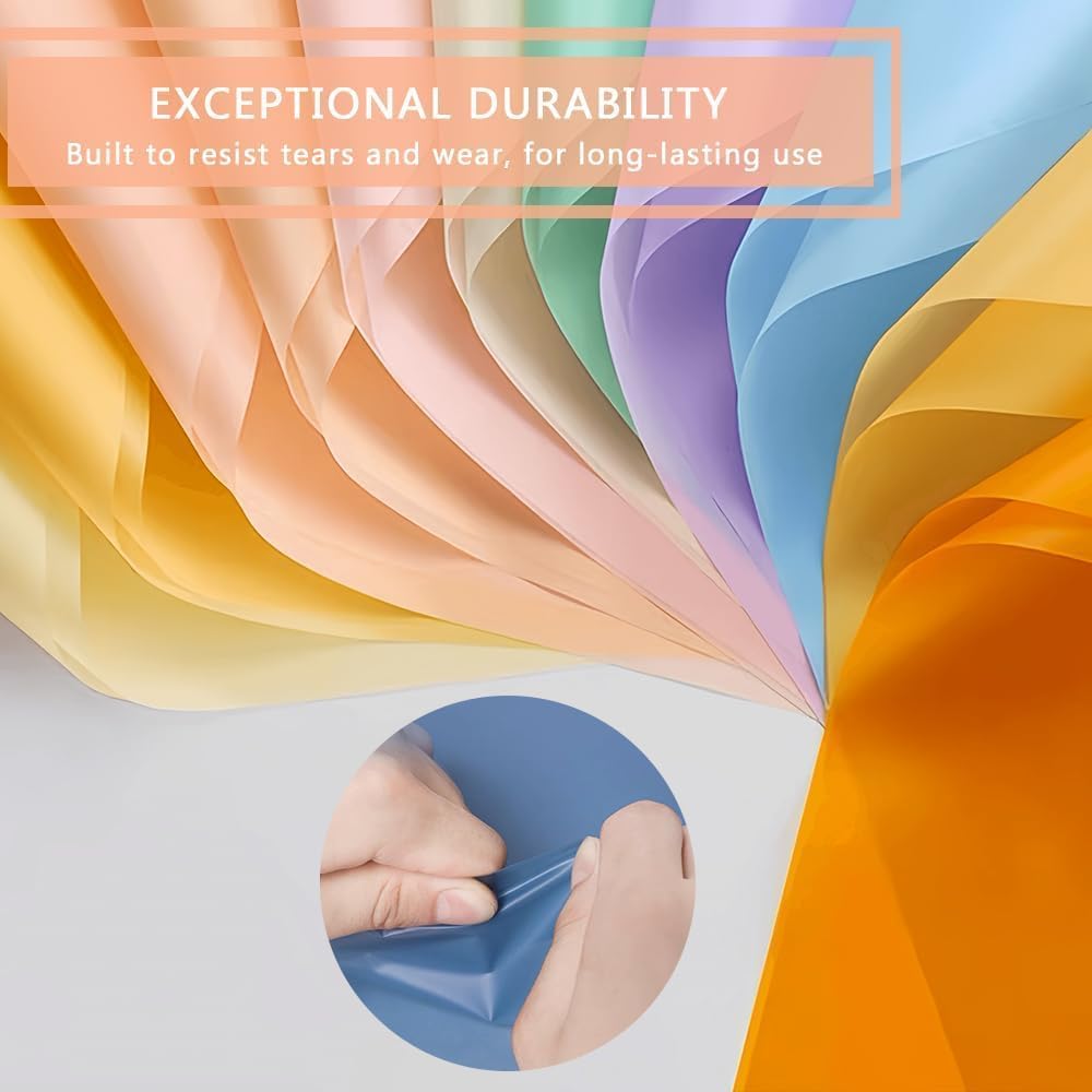 Korean Style Flower Wrapping Paper Floral Bouquet Wraps Gift Packaging Florist Supplies 20 Counts (Light peach)
