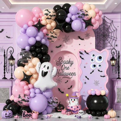 Halloween Balloon Garland Arch Kit Pink Purple Spooky One Party Decorations