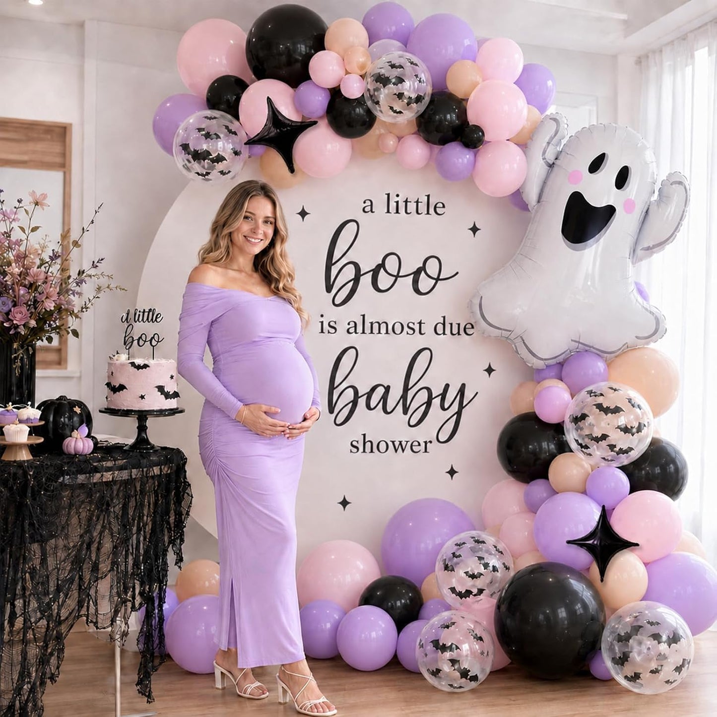 Halloween Balloon Garland Arch Kit Pink Purple Spooky One Party Decorations