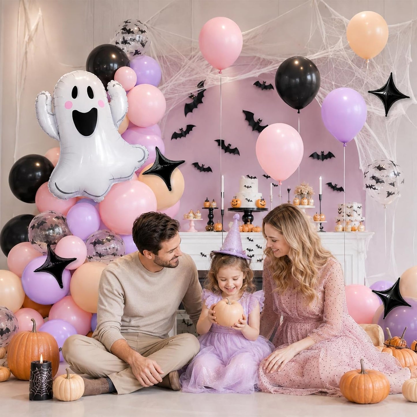Halloween Balloon Garland Arch Kit Pink Purple Spooky One Party Decorations