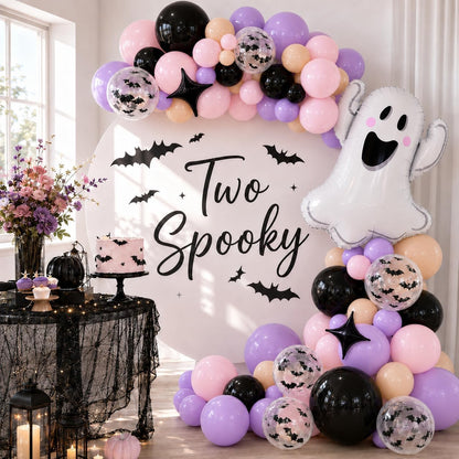 Halloween Balloon Garland Arch Kit Pink Purple Spooky One Party Decorations