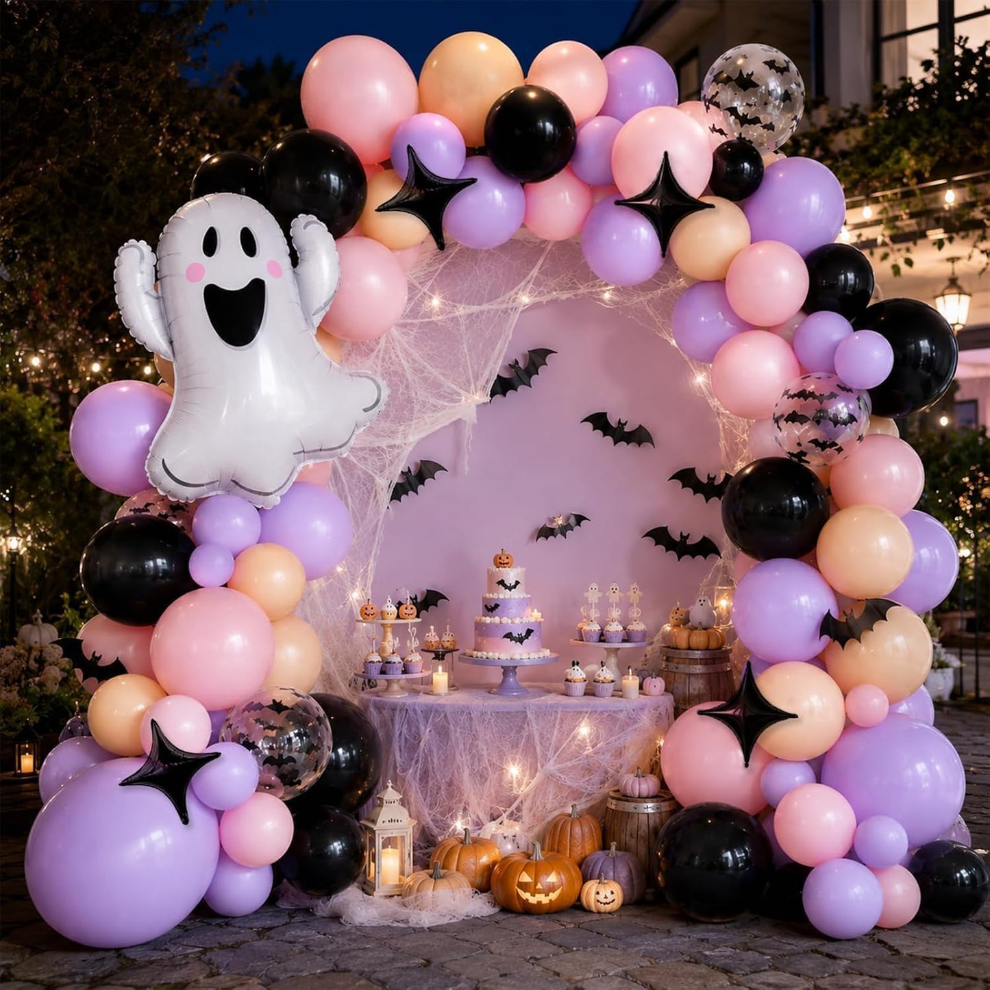 Halloween Balloon Garland Arch Kit Pink Purple Spooky One Party Decorations