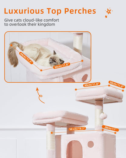 Sturdy Cat Tree, 58In Cat Tower for Indoor Cats Large Adult