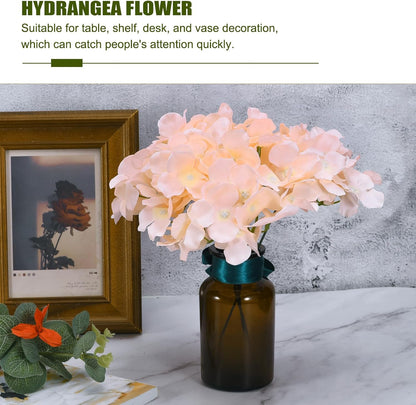 Silk Artificial Hydrangea Flowers, Pink Artificial Flowers Heads with Stems, Full Hydrangea Flowers for Wedding Centerpieces, Party Decoration 30Set
