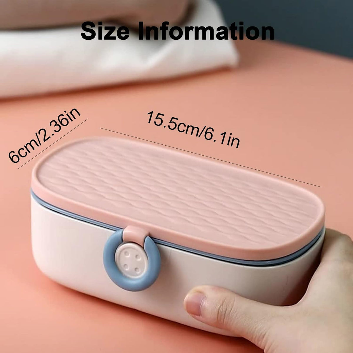 Sewing Kit, Portable Kit for Adults, Plastic Box Needle and Thread Accesories Supplies Pink 15.5x6cm(6.1x2.36in)