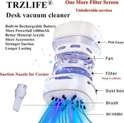 TRZLIFE Cleaner, Office & Home Desktop Cleaner, Ideal Gift Pink