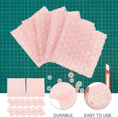 60Pcs Bubble Out Bags Double Walled Bubble Cushioning Bags for Shipping Packaging 3.93X3.93X0.19In Pink Heart Shaped Pouches for Mailing Protection