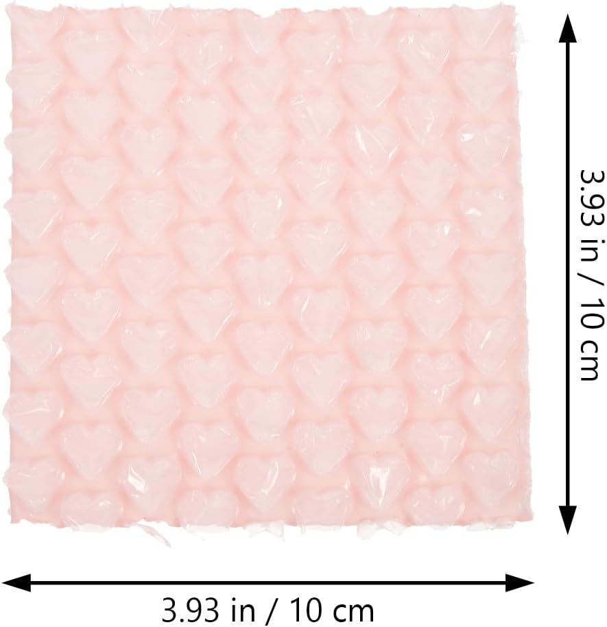 60Pcs Bubble Out Bags Double Walled Bubble Cushioning Bags for Shipping Packaging 3.93X3.93X0.19In Pink Heart Shaped Pouches for Mailing Protection