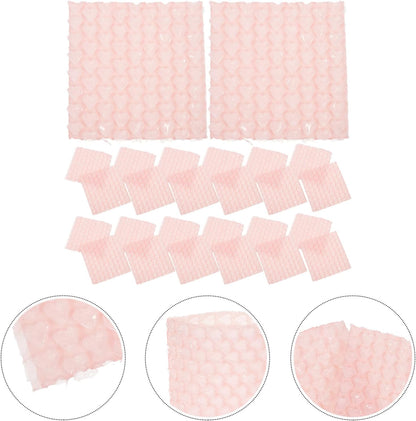 60Pcs Bubble Out Bags Double Walled Bubble Cushioning Bags for Shipping Packaging 3.93X3.93X0.19In Pink Heart Shaped Pouches for Mailing Protection