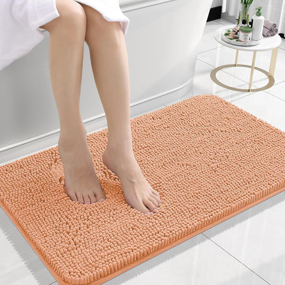 Small Bathroom Rugs 24x16, Extra Soft Absorbent Chenille Bath Rugs