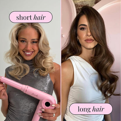 Mermade M Ionic Hair Dryer with Diffuser - Professional Blow Dryer for Curly Hair Styling, 4 Attachments to Curl, Dry, & Style, Salon Grade, Lightweight, Fast Drying, Adjustable Temperatures - Pink