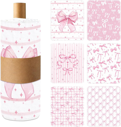 36 Pack Reusable Paper Towels Pink Bow Kitchen Rolls Towels