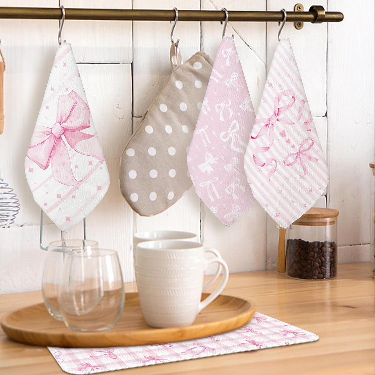 36 Pack Reusable Paper Towels Pink Bow Kitchen Rolls Towels