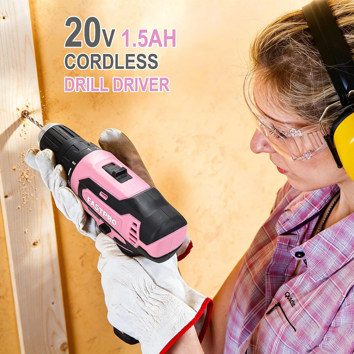 232-Piece Pink Drill Set for Women, Pink Tool Set with Bag