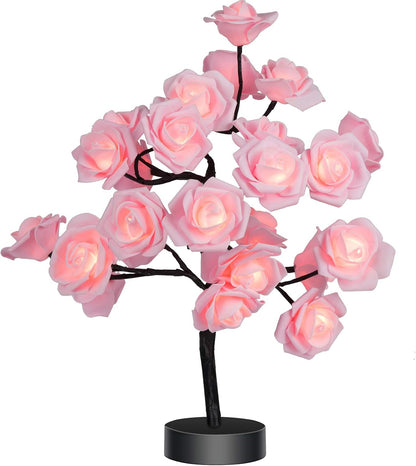 Birthday Mother's Day Valentine's Day Gifts for Mom Women Daughter Wife Girlfriend Sister Pink Flower Rose Tree lamp Cute Room Decor for Bedroom Livingroom