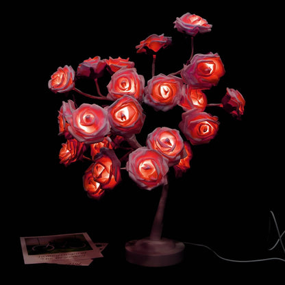 Birthday Mother's Day Valentine's Day Gifts for Mom Women Daughter Wife Girlfriend Sister Pink Flower Rose Tree lamp Cute Room Decor for Bedroom Livingroom