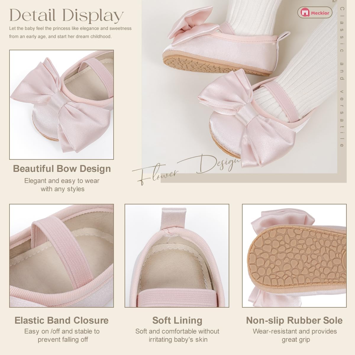 Infant Baby Girl Sandals Soft Non-Slip Rubber Sole Handmade Princess Wedding Dress Shoes Toddler First Walkers