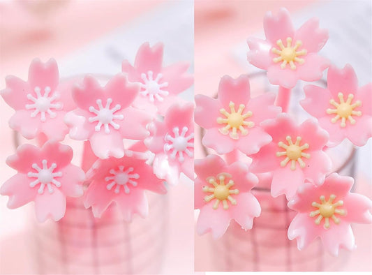 12pcs Cute Pink Flower Gel Ink Pens Writing Pens 0.5 mm Black Ink Fun Kawaii Pens Bulk for Office Supplies