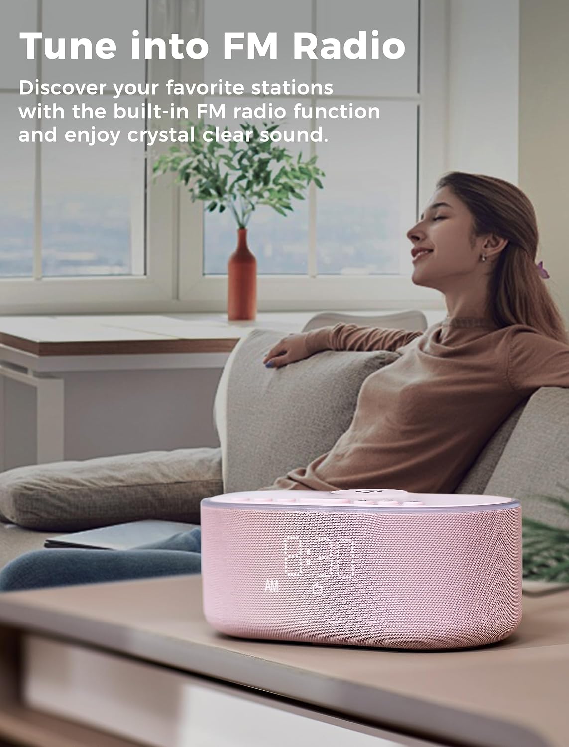 Qi Certified Wireless Charging Alarm Clock Radio for Bedroom
