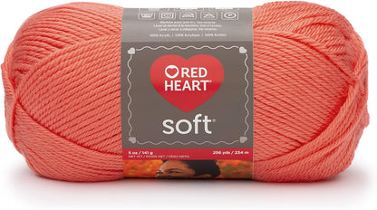 Soft Yarn for Crocheting and Knitting, Coral, 3-Pack