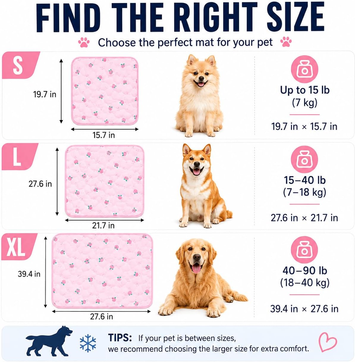 Dog Cooling Mat, Summer Cooling Mat for Dogs, Self Cooling Pad for Dog Cats