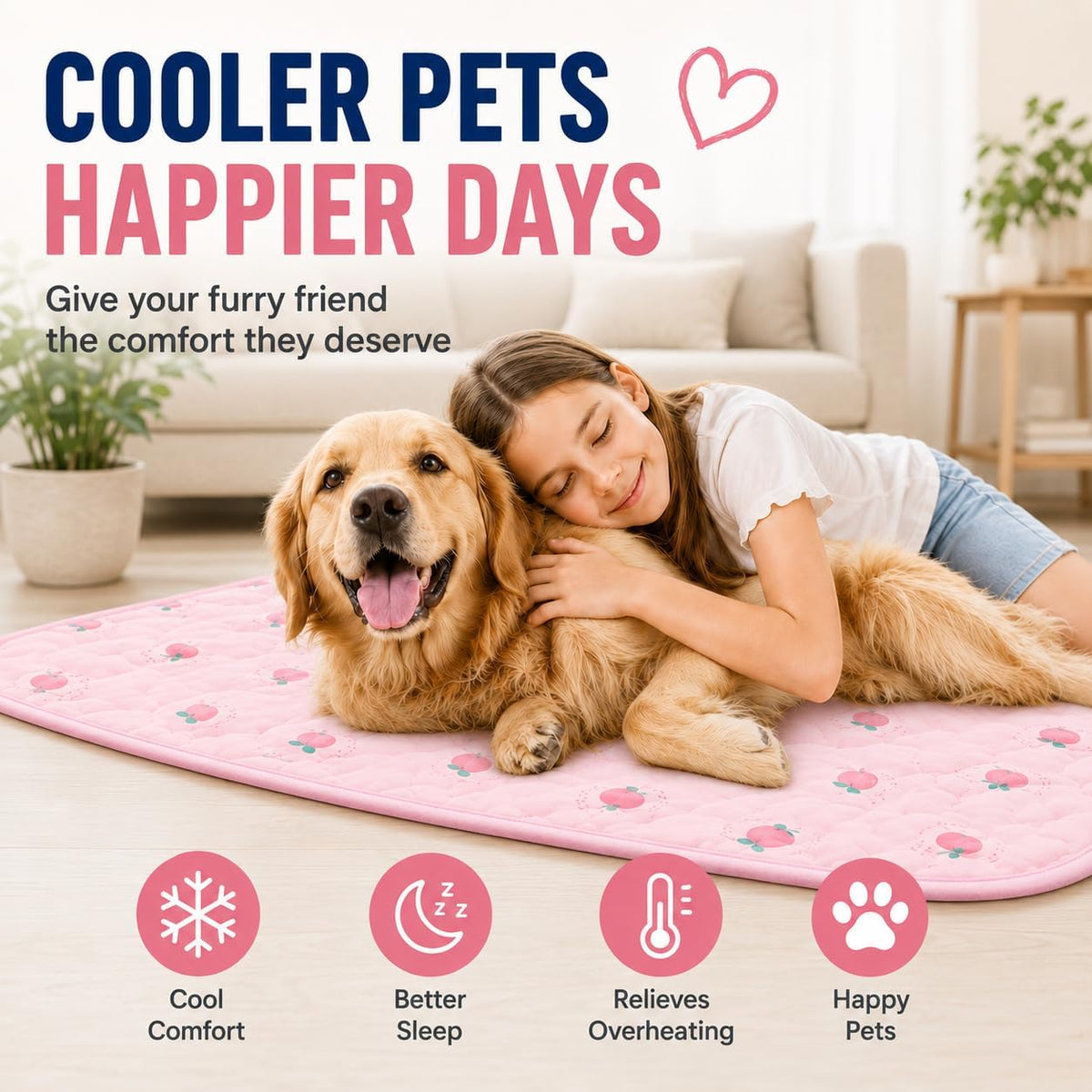 Dog Cooling Mat, Summer Cooling Mat for Dogs, Self Cooling Pad for Dog Cats