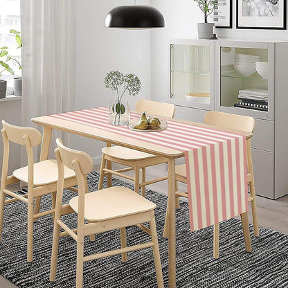 Striped Table Runner,Modern Minimalism Pink Table Runner for Home Kitchen Table Decor Dining Coffee Room Birthday Party Decor 13x36 Inch