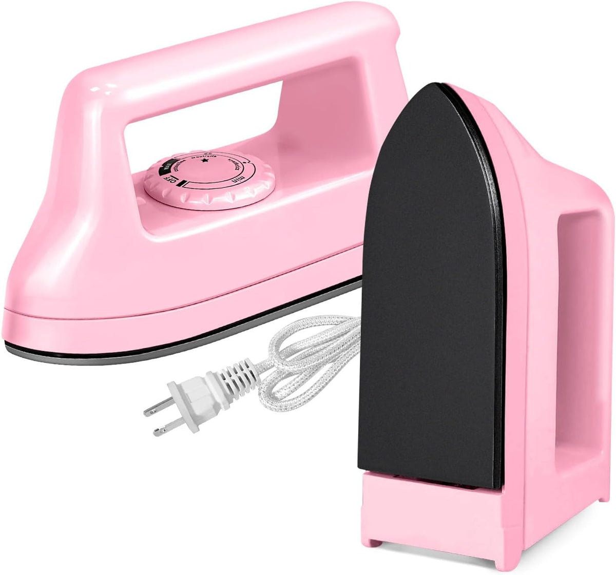 Mini Iron for Crafts Quilting, Travel Iron Household Iron Easy Iron Supplies Mini Electric Iron, Mini Heat Press Machine Sewing Sachine (Pink)