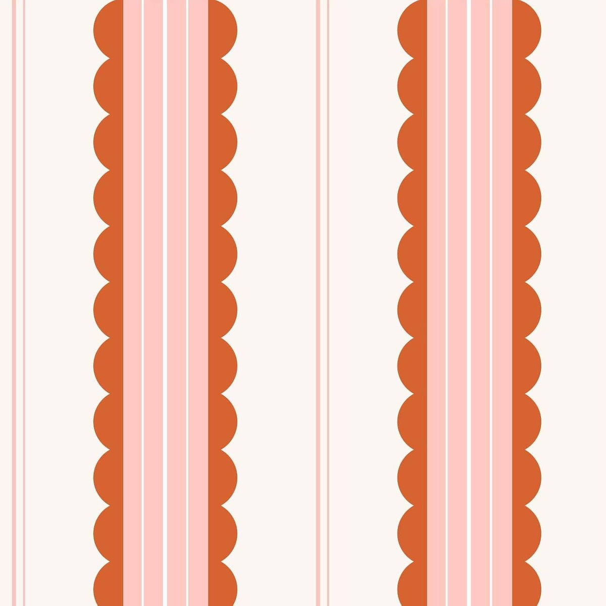 Scallop Peel and Stick Wallpaper Red/Pink Striped Contact Paper