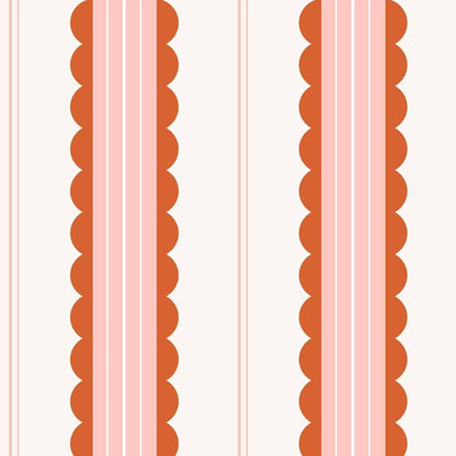Scallop Peel and Stick Wallpaper Red/Pink Striped Contact Paper
