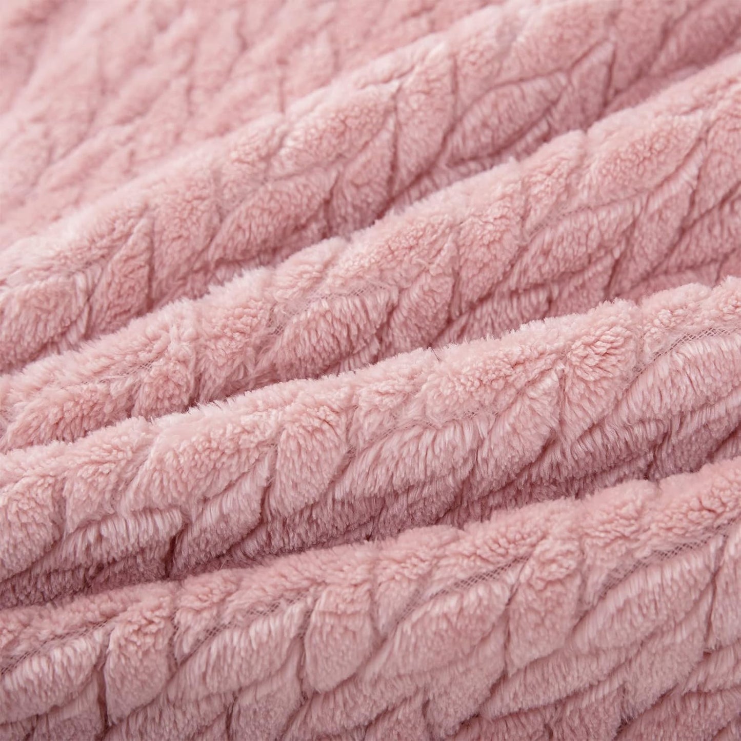 Whale Flotilla Breathable Fleece Throw Blanket for Couch Sofa(50x70 Inch), Super Soft Fuzzy Blankets for All Season, Lightweight and Fluffy, Pink(Leaf)