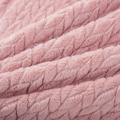 Whale Flotilla Breathable Fleece Throw Blanket for Couch Sofa(50x70 Inch), Super Soft Fuzzy Blankets for All Season, Lightweight and Fluffy, Pink(Leaf)