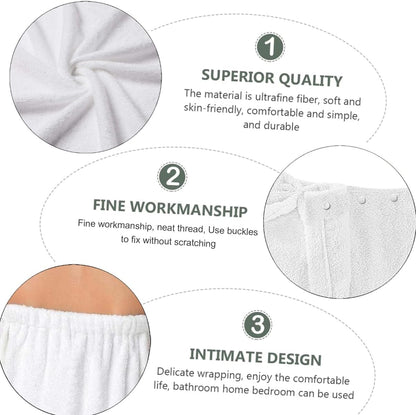 Pink Bow Bath Wrap Set with Hair Turban, Absorbent Microfiber Spa Towel Wrap, Towel Robe for Women