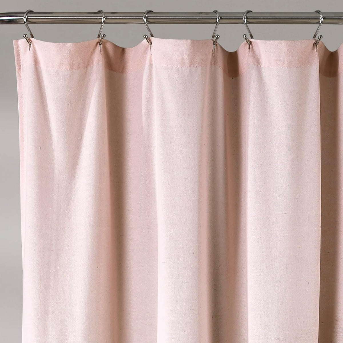Linen Button Shower Curtain, 72" W x 72" L, Blush & Off White - Pink Bathroom Curtain - Fabric Shower Curtains - Farmhouse Bathroom Decor