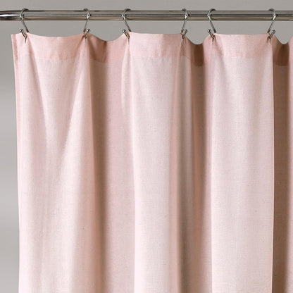 Linen Button Shower Curtain, 72" W x 72" L, Blush & Off White - Pink Bathroom Curtain - Fabric Shower Curtains - Farmhouse Bathroom Decor