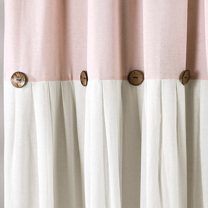 Linen Button Shower Curtain, 72" W x 72" L, Blush & Off White - Pink Bathroom Curtain - Fabric Shower Curtains - Farmhouse Bathroom Decor