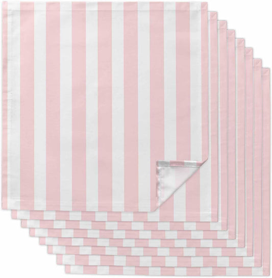 1Pcs Pink and White Striped Dinner Napkins Gradient Geometric Cloth Napkins 20 x 20 Inch Reusable Washable Soft Napkin Guest Hand Towel for Cocktail, Party, Dinner Supplies