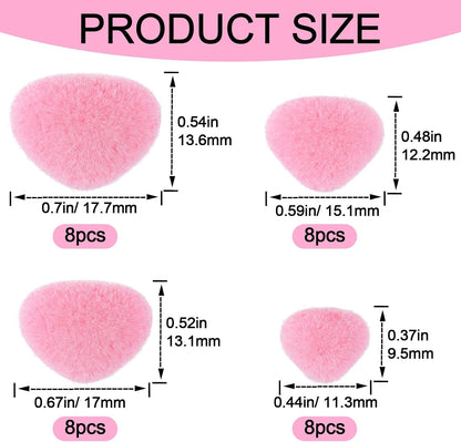 32pcs Safety Noses for Amigurumi, 11/15/17/18mm, Pink