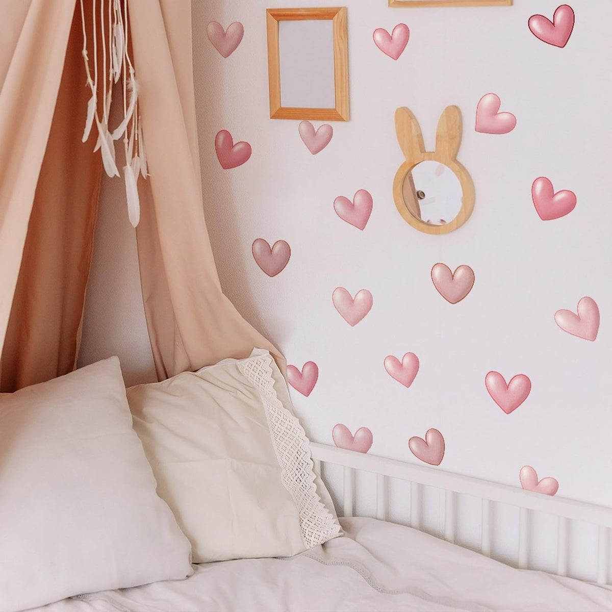 Valentines Window Stickers Love Heart Valentine's Day Pastel Pink Heart Wall Decals Window Stickers Beautification Decals Decor for Home School Office Decoration Supplies 1 Sheet