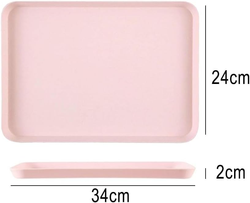 Rectangular Serving Tray Built From Food-Safe PP With Scratch Resistance, Non-Slip Base, And Functional Raised Perimeter Design(large pink)