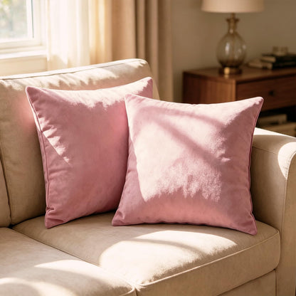2 Pack 18x18 Pillow Cover Velvet Pillow Covers, Throw Pillow Covers for Living Room Decorations Throw Pillow Case, Throw Pillow Cover Cushion Cover for Sofa Bedroom Car, Bright Pink