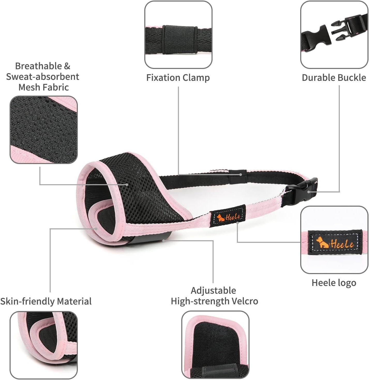 Dog Muzzle,Soft Nylon Muzzle Anti Biting Barking Chewing,Air Mesh Breathable Drinkable Adjustable Loop Pets Muzzle for Small Medium Large Dogs 4 Colors 4 Sizes (Pink, XL)