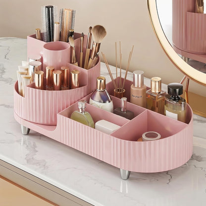 Rotating Makeup Organizer for Vanity Countertop, Pink