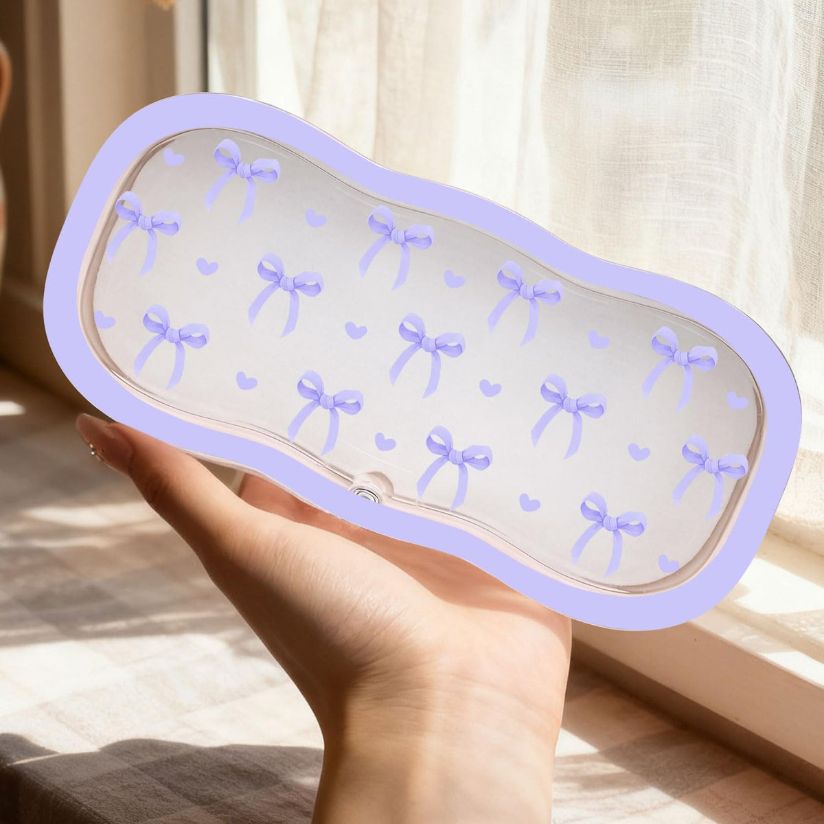 Glasses Case Hard Shell, Cute Bow Eyeglass Case, Clear Glasses Case for Women Girls Sunglasses Reading Glasses