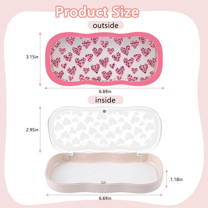 Glasses Case Hard Shell, Cute Bow Eyeglass Case, Clear Glasses Case for Women Girls Sunglasses Reading Glasses